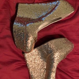 Bebe Gold Sequin Heels
